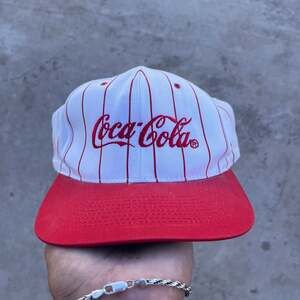 Vintage Coca-Cola KC Pinstripe Snapback Cap Hat
